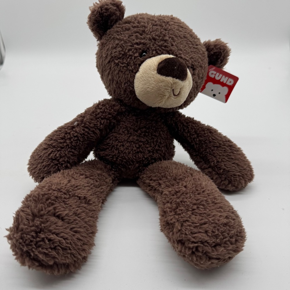 Gund Fuzzy Teddy Bear Chocolate Brown Stuffed Animal Plush 320115 13.5 inch NWT